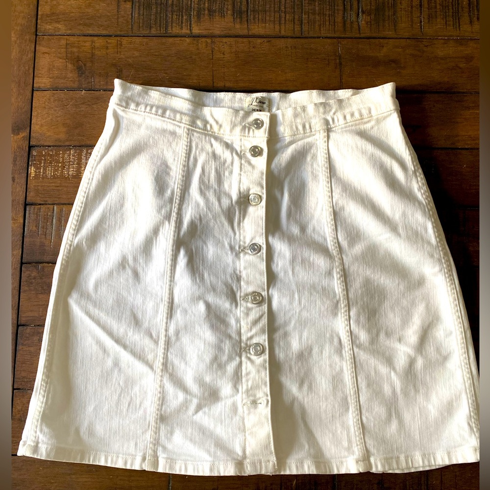 J. Crew Denim A-Line Button Front Skirt